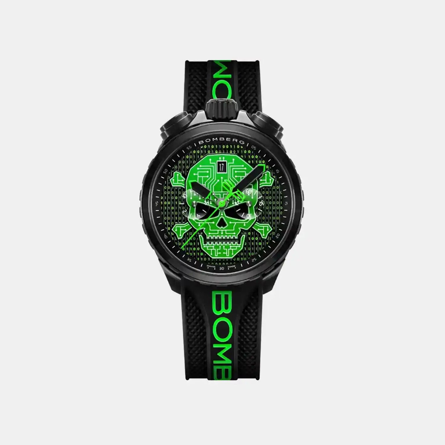 Heritage Men Quartz Green Dial Analog Silicone Watch BS45CHPBA.072-1.12