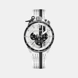 Racing Carbon Men Quartz White Dial Chronograph Silicone Watch BS45CHSP.059-30.12