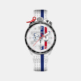 Racing Carbon Men Quartz White Dial Chronograph Silicone Watch BS45CHSP.059-4.2.12