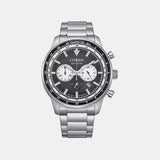 Eco-Drive Men Quartz Black Dial Chronograph Stainless Steel Watch CA4500-91E