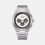 Zenshin Men Quartz White Dial Chronograph Titanium Watch CA4610-85A