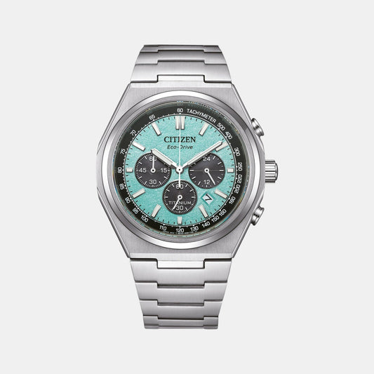 Zenshin Men Quartz Blue Dial Chronograph Titanium Watch CA4610-85M