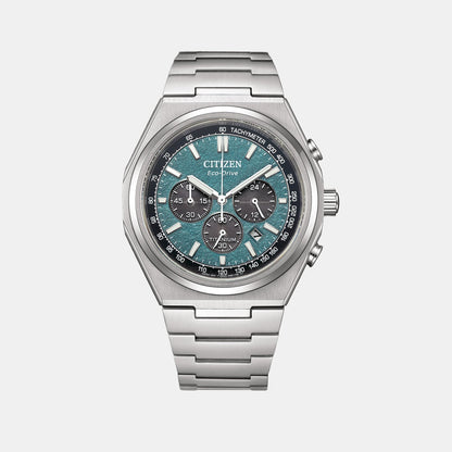Zenshin Men Quartz Teal Dial Chronograph Titanium Watch CA4610-85X