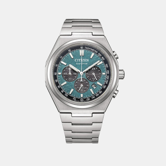 Zenshin Men Quartz Teal Dial Chronograph Titanium Watch CA4610-85X