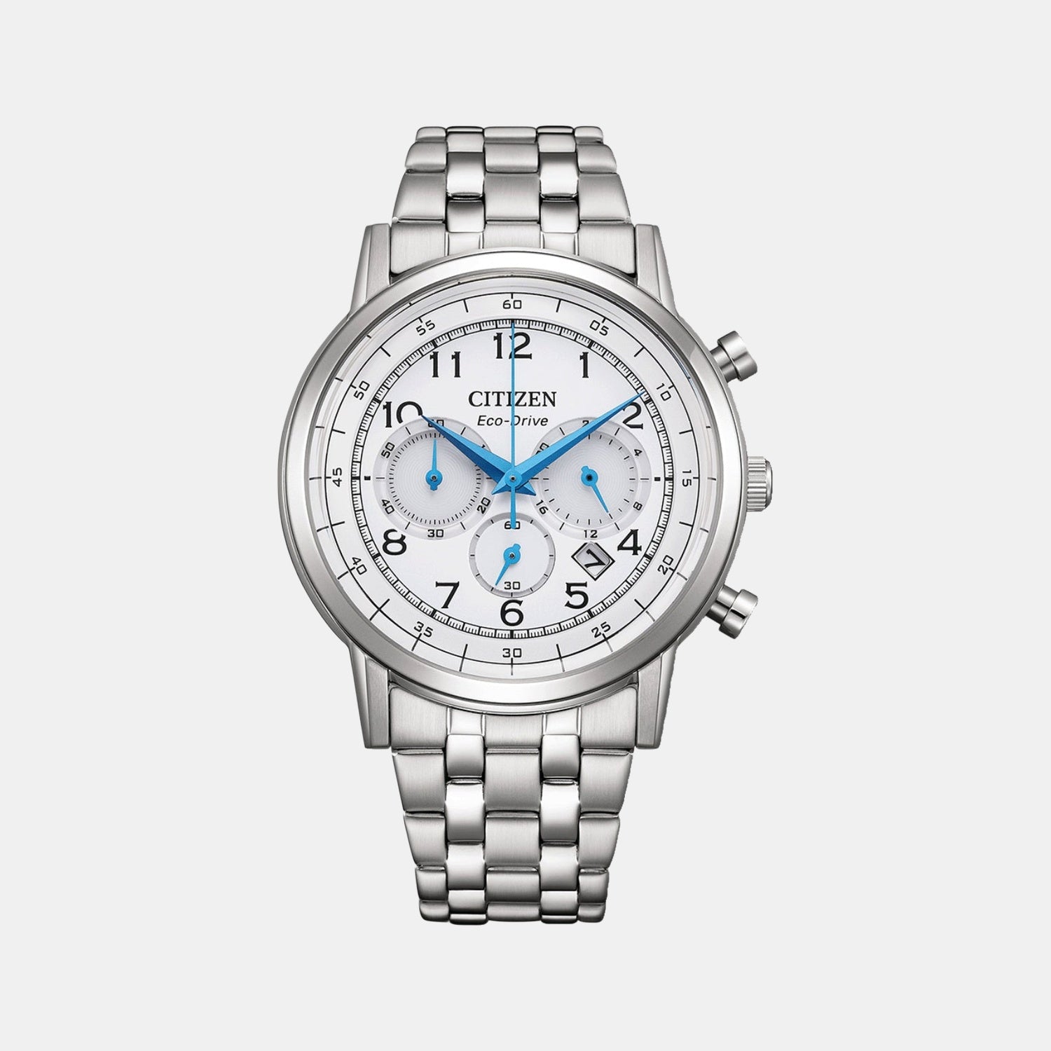 Men Quartz White Dial Chronograph Stainless Steel Watch CA4630-53A