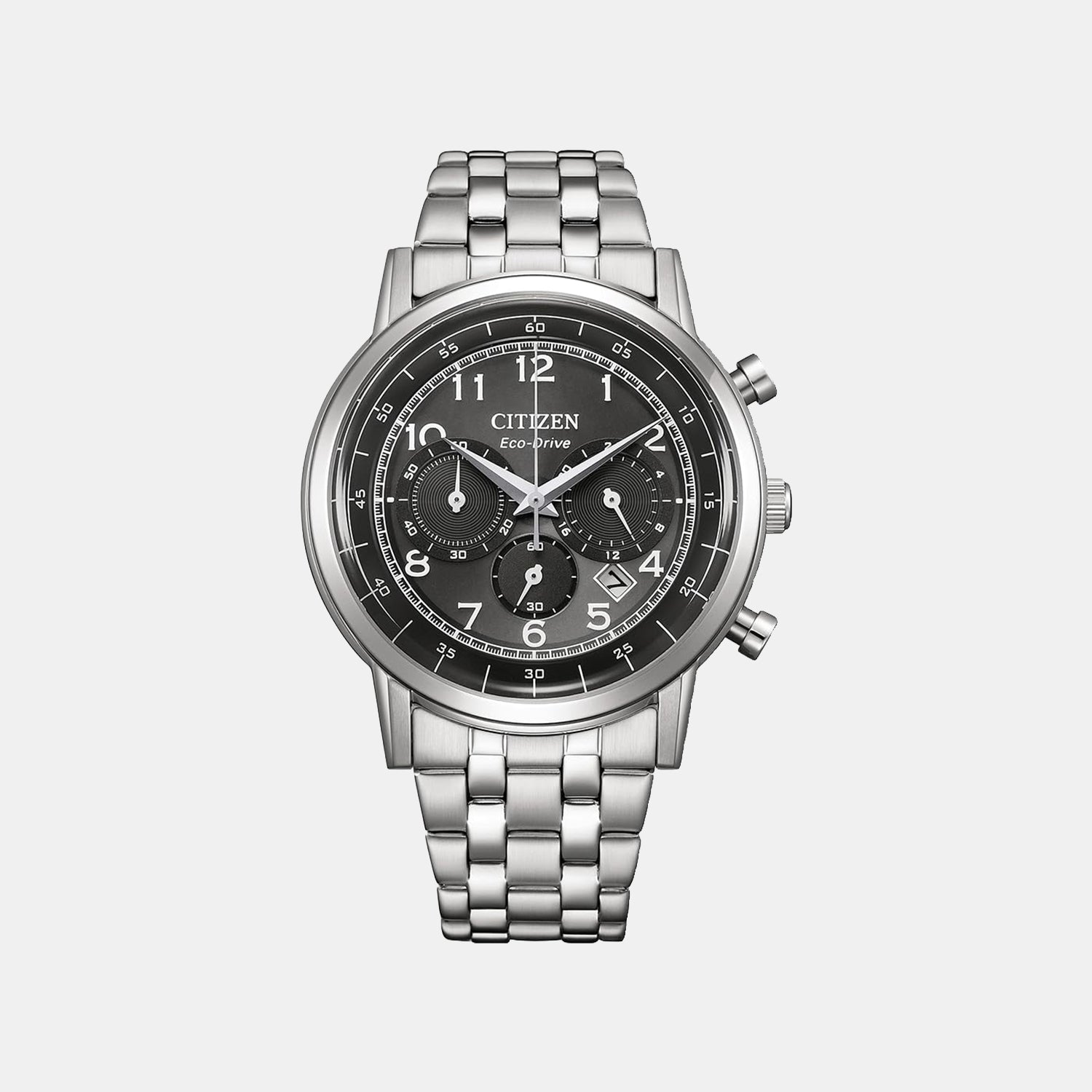 Men Quartz Black Dial Chronograph Stainless Steel Watch CA4630-53E