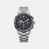 Eco-Drive Men Quartz Black Dial Chronograph Stainless Steel Watch CA4664-60E