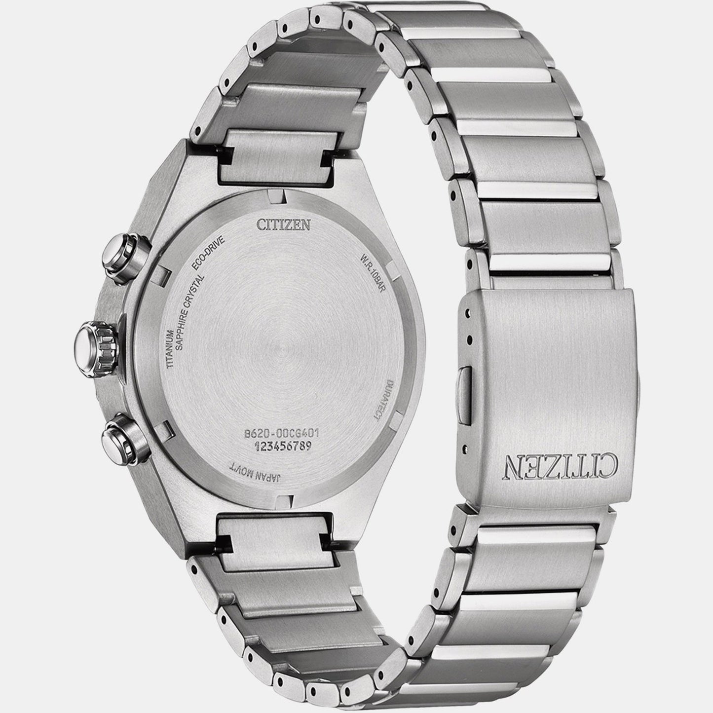 Zenshin Men Quartz Silver Dial Chronograph Titanium Watch CA4690-51A