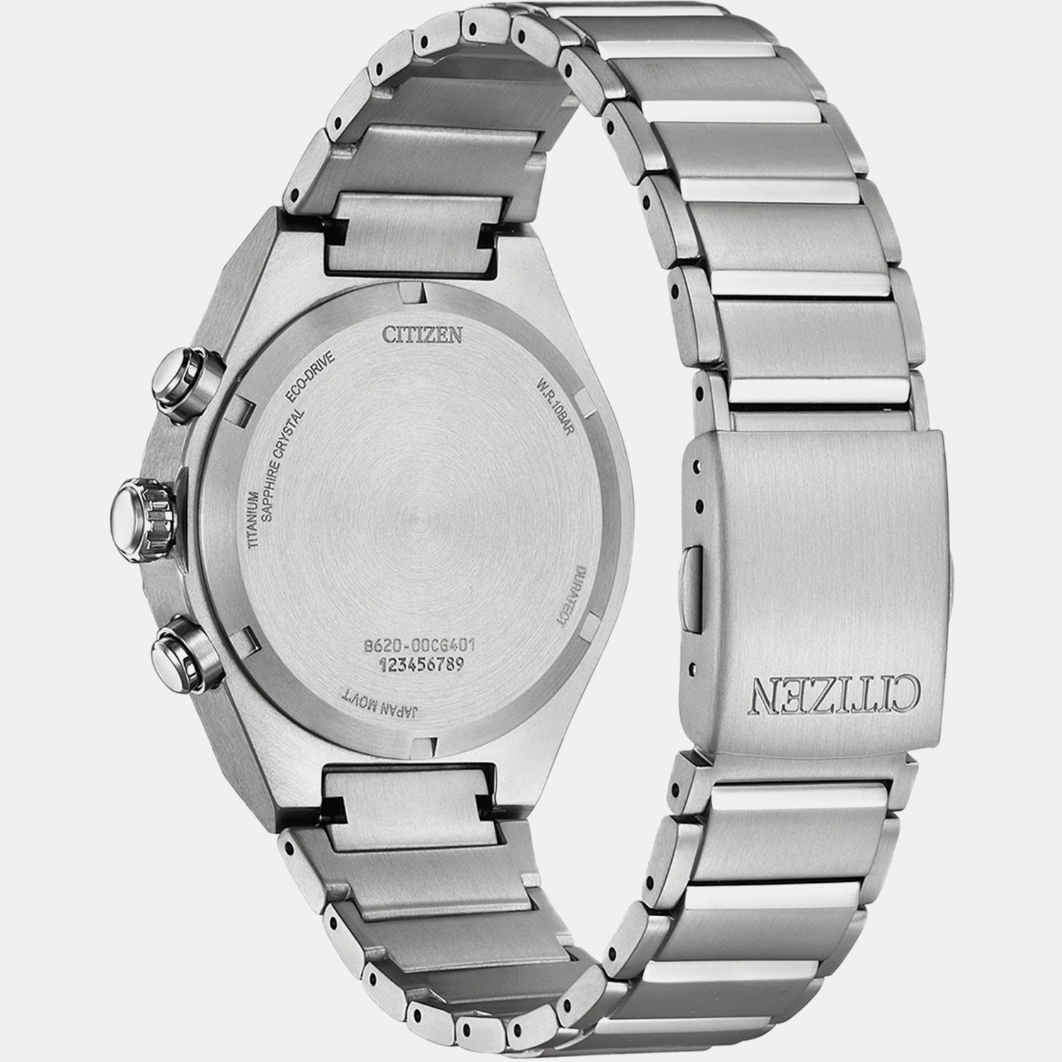Zenshin Men Quartz Silver Dial Chronograph Titanium Watch CA4690-51A