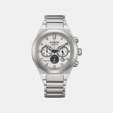 Zenshin Men Quartz Silver Dial Chronograph Titanium Watch CA4690-51A