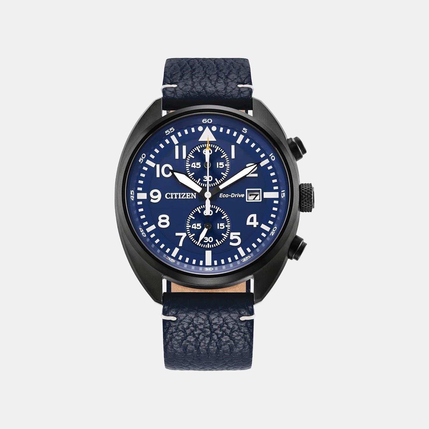 Men Quartz Blue Dial Analog Leather Watch CA7048-08L