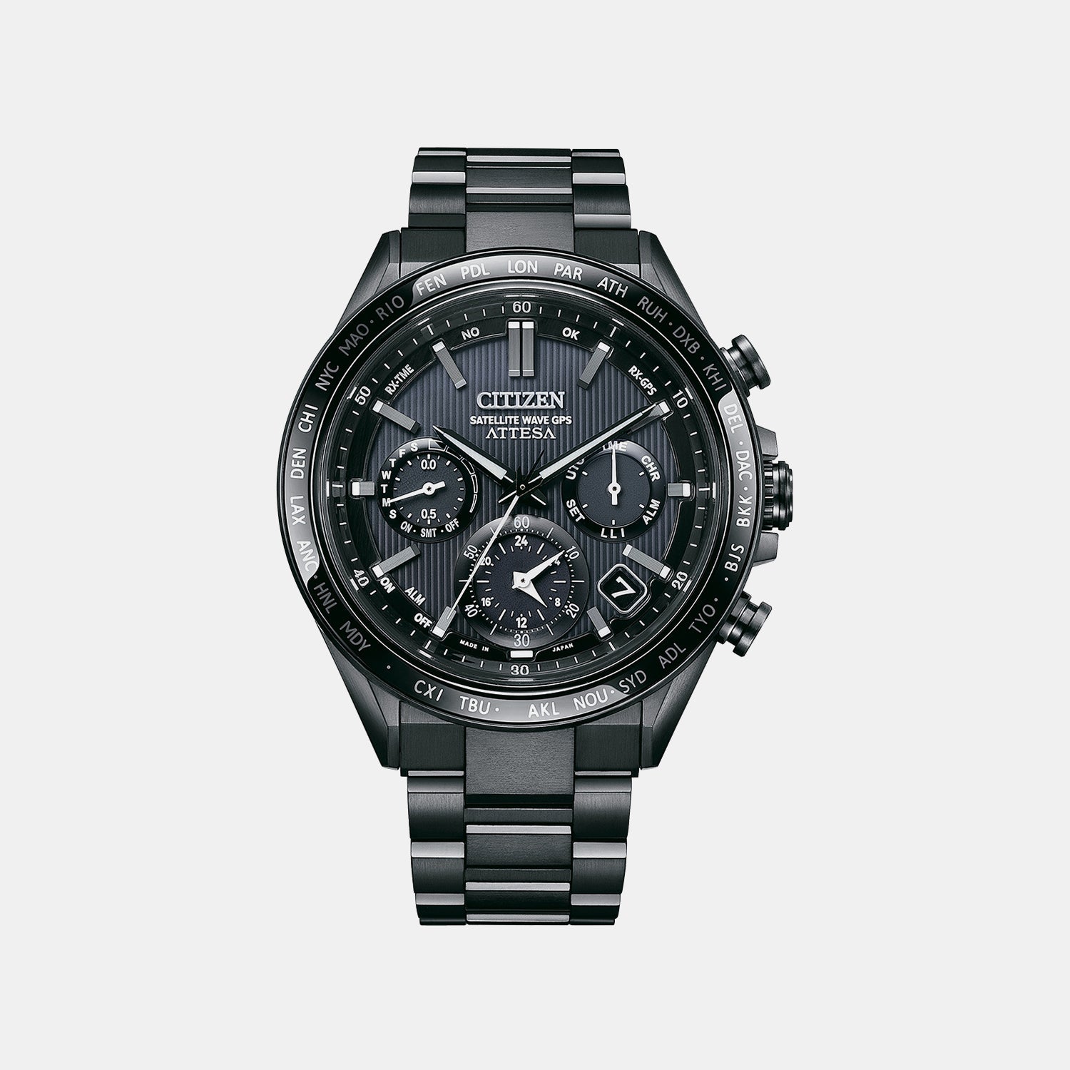 Attesa Men Eco-drive Black Dial Chronograph Titanium Watch CC4055-65E