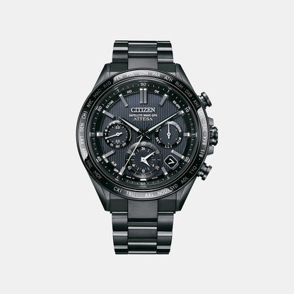 Attesa Men Eco-drive Black Dial Chronograph Titanium Watch CC4055-65E