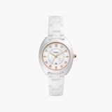 Fossil Gabby Three-Hand Date White Stainless Steel And Ceramic Watch