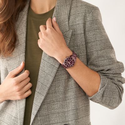 Fossil FB-01 Three-Hand Brown Ceramic Watch