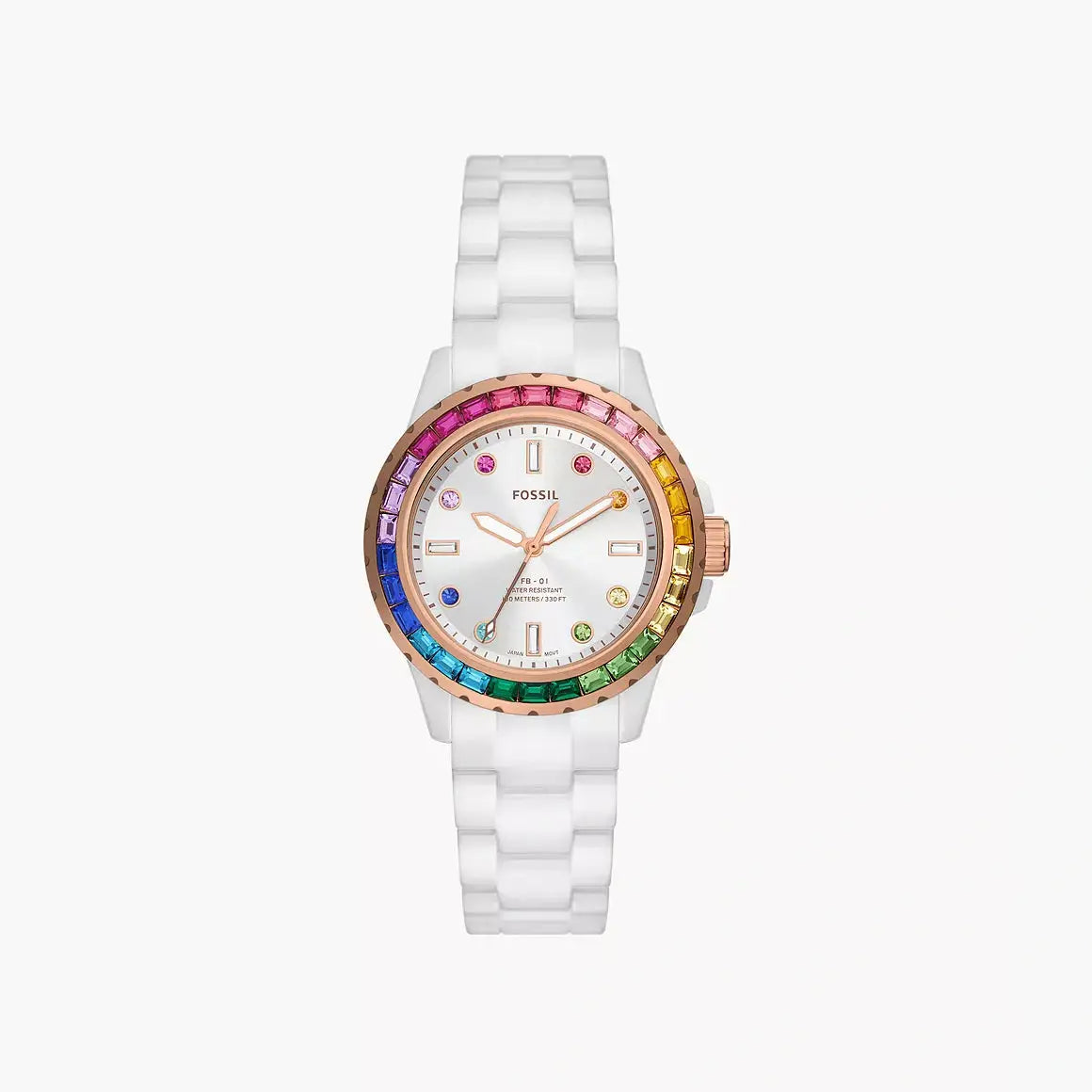 Fossil FB-01 Three-Hand White Ceramic Watch