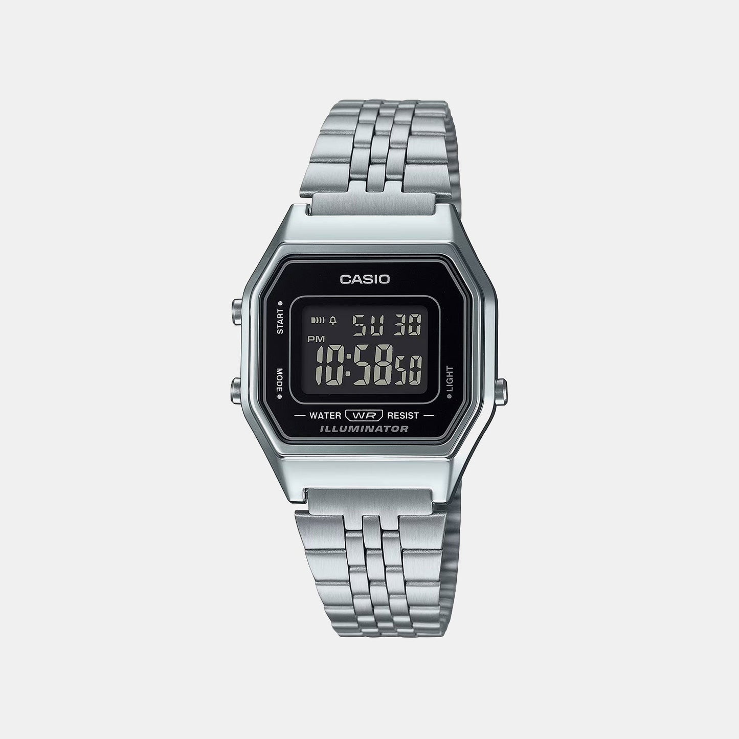 Vintage Unisex Quartz Black Dial Digital Stainless Steel Watch D125