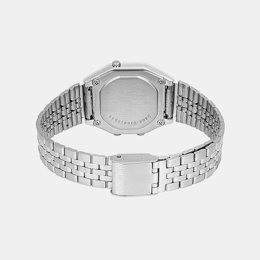 Vintage Unisex Quartz Black Dial Digital Stainless Steel Watch D125