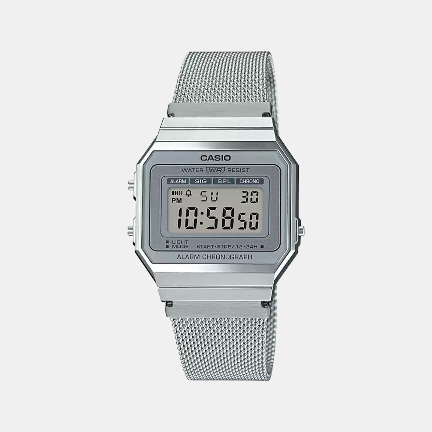 Vintage Unisex Quartz Silver Dial Digital Stainless Steel Watch D170