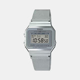 Vintage Unisex Quartz Silver Dial Digital Stainless Steel Watch D170