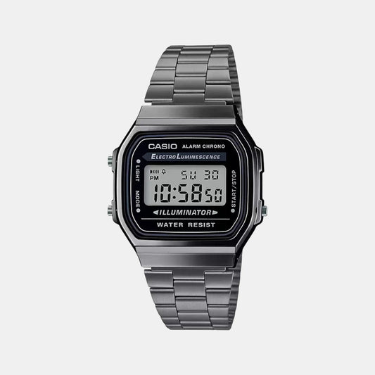 Vintage  Unisex Quartz Black Dial Digital Stainless Steel Watch D181 - Casio watch