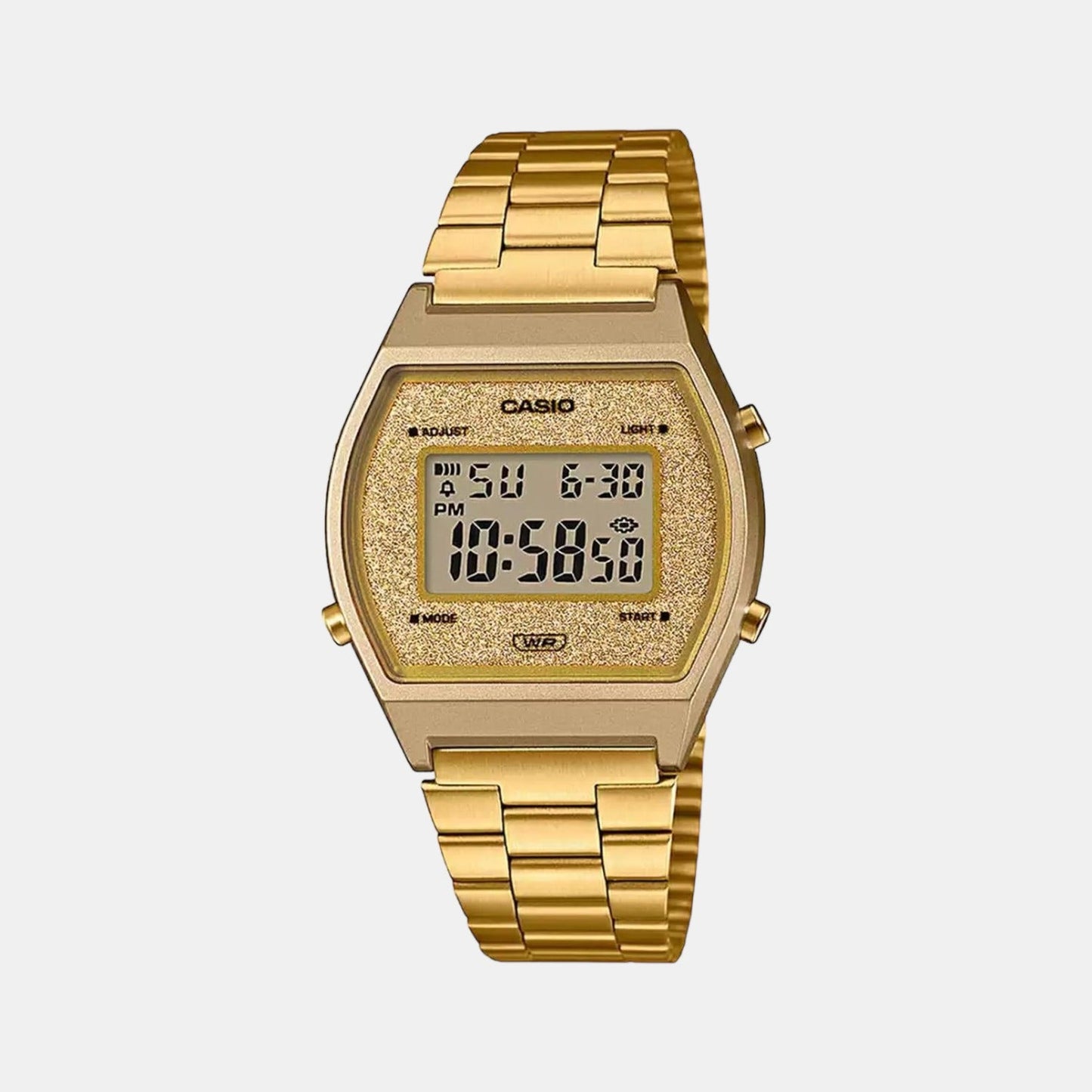 Vintage  Unisex Quartz Gold Dial Digital Stainless Steel Watch D188