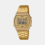 Vintage  Unisex Quartz Gold Dial Digital Stainless Steel Watch D188