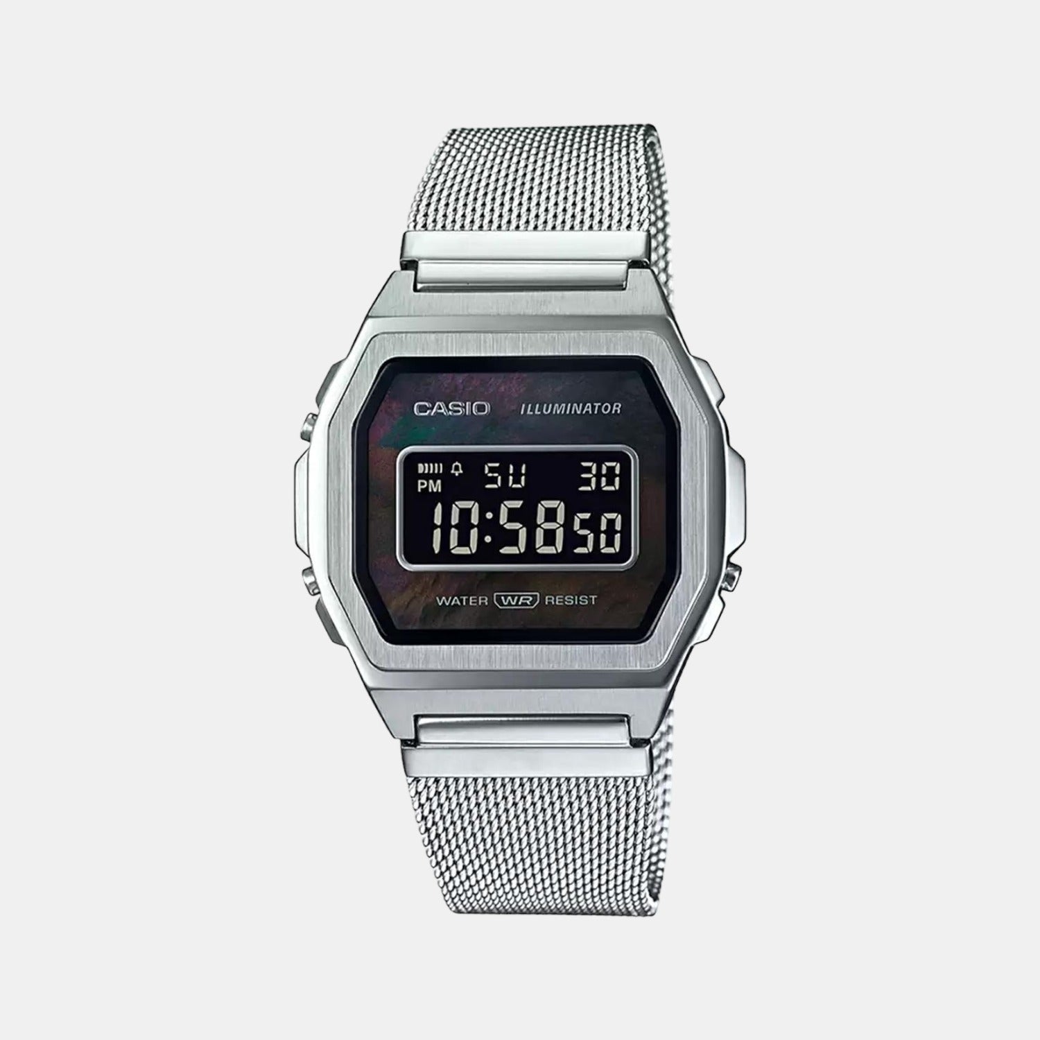 Vintage  Unisex Quartz Black Dial Digital Stainless Steel Watch D194 - Casio watch