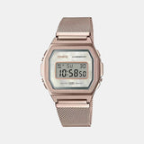 Vintage Unisex Quartz Rose Gold Dial Digital Stainless Steel Watch D195