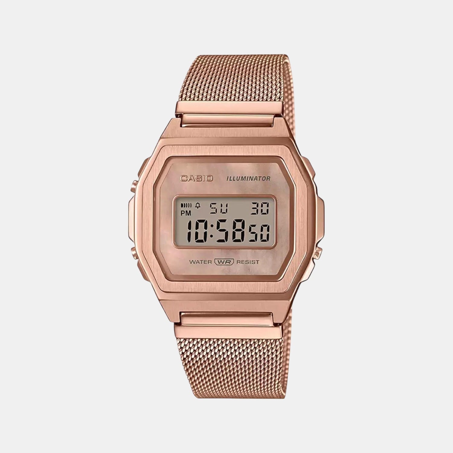 Vintage Unisex Quartz Rose Gold Dial Digital Stainless Steel Watch D196 - Casio watch