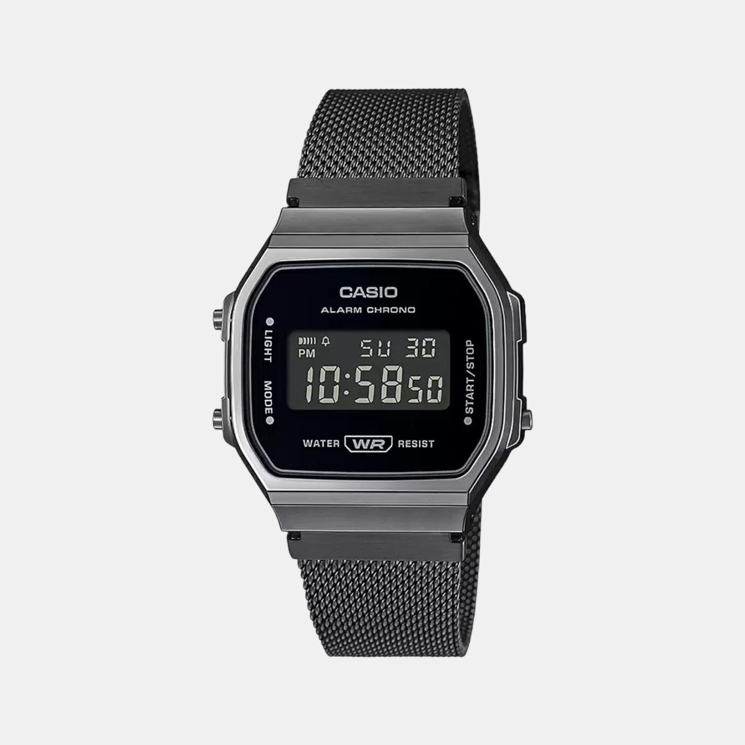 Vintage Unisex Quartz Black Dial Digital Stainless Steel Watch D259