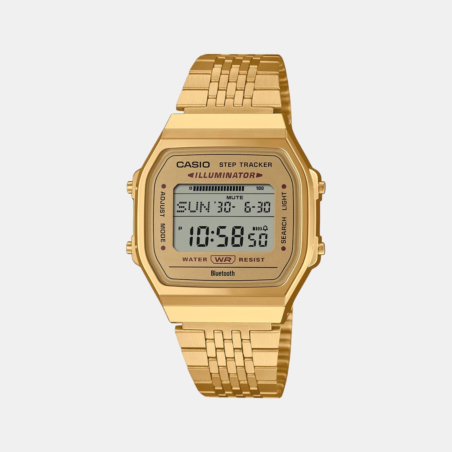 Vintage Unisex Quartz Gold Dial Digital Stainless Steel Watch D368 - Casio watch