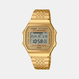 Vintage Unisex Quartz Gold Dial Digital Stainless Steel Watch D368 - Casio watch