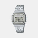 Vintage Unisex Quartz Silver Dial Digital Stainless Steel Watch D400