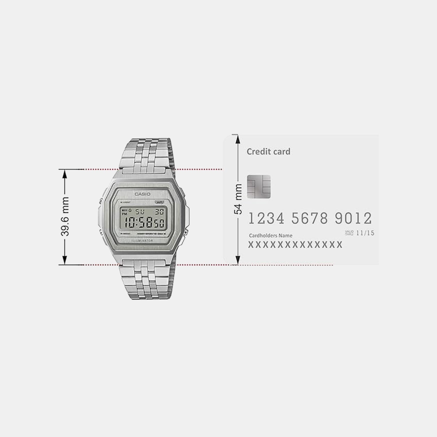 Vintage Unisex Quartz Silver Dial Digital Stainless Steel Watch D400