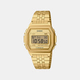 Vintage Unisex Quartz Gold Dial Digital Stainless Steel Watch D401