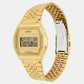 Vintage Unisex Quartz Gold Dial Digital Stainless Steel Watch D401