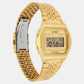 Vintage Unisex Quartz Gold Dial Digital Stainless Steel Watch D401