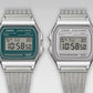 Unisex Quartz Green Dial Digital Stainless Steel Watch D413