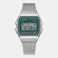 Unisex Quartz Green Dial Digital Stainless Steel Watch D413