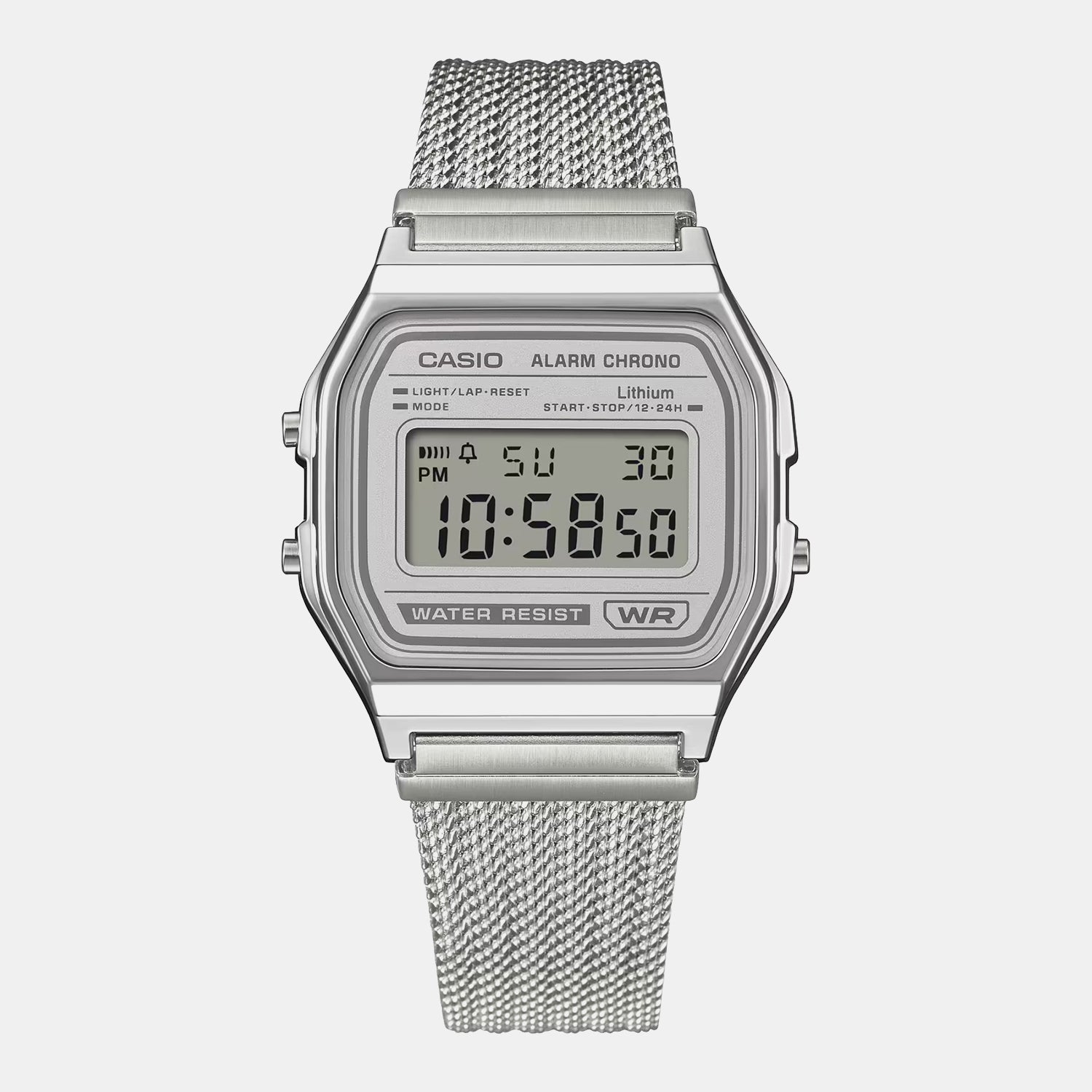 Vintage Unisex Quartz Grey Dial Digital Stainless Steel Watch D414