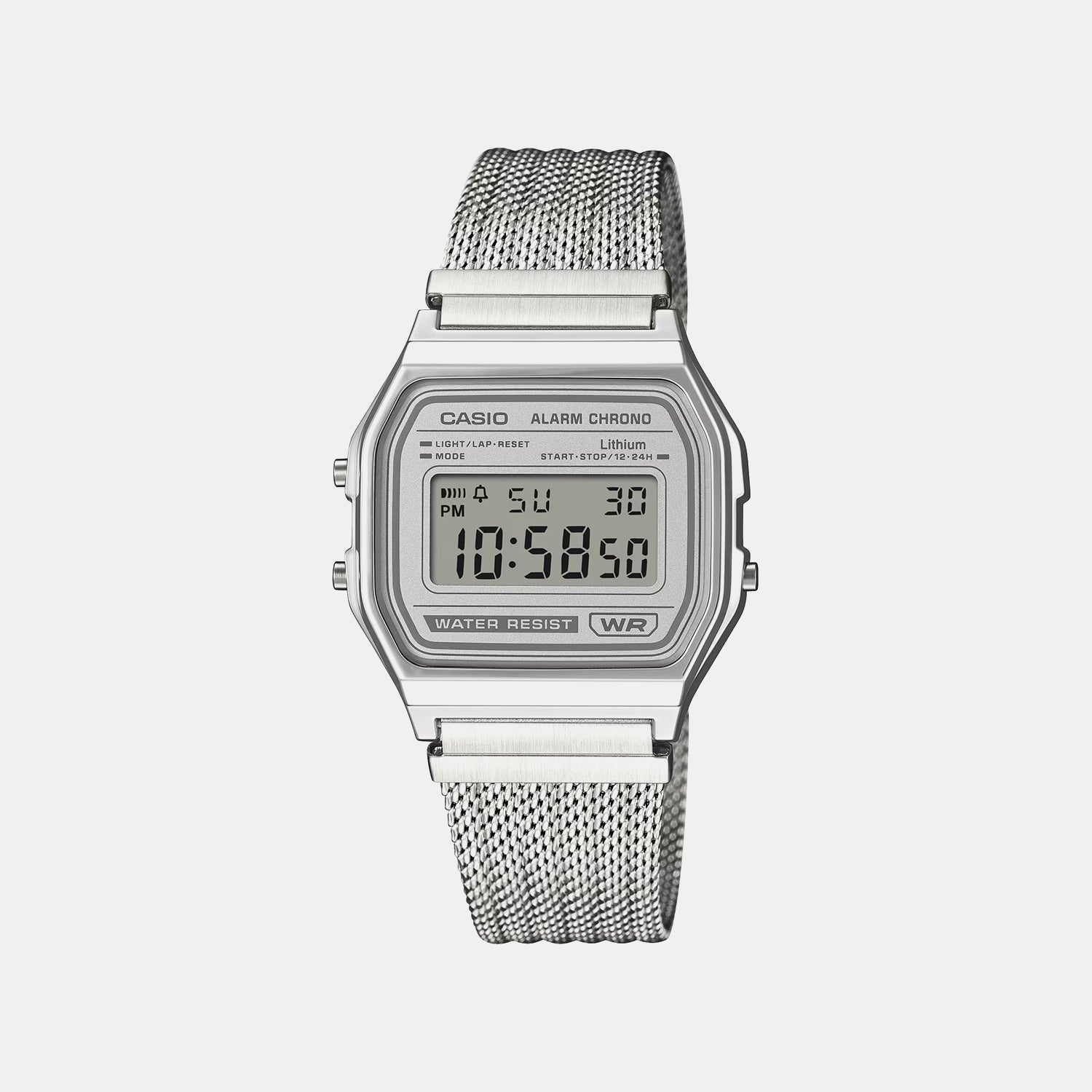 Vintage Unisex Quartz Grey Dial Digital Stainless Steel Watch D414