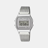 Vintage Unisex Quartz Grey Dial Digital Stainless Steel Watch D414