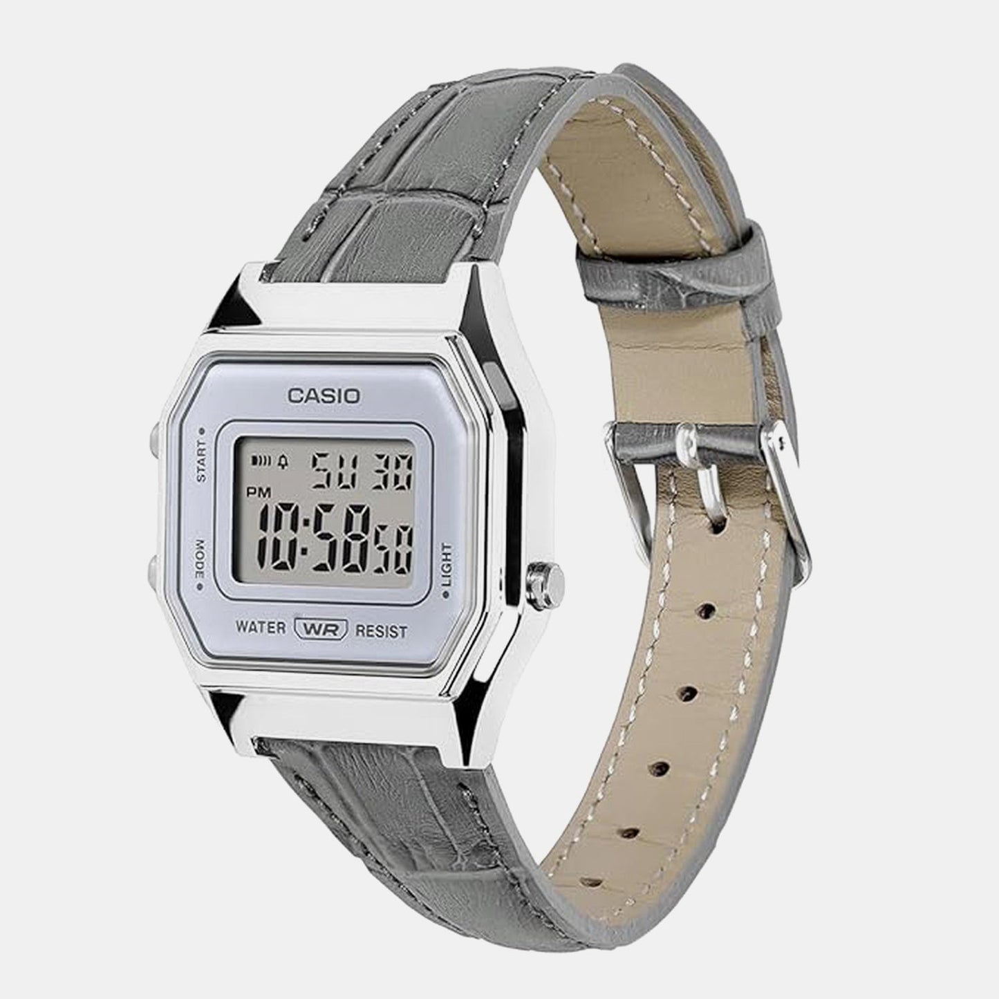 Classics Men Quartz Silver Dial Digital Stainless Steel Watch D424