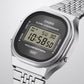 Vintage Unisex Quartz Grey Dial Digital Stainless Steel Watch D435