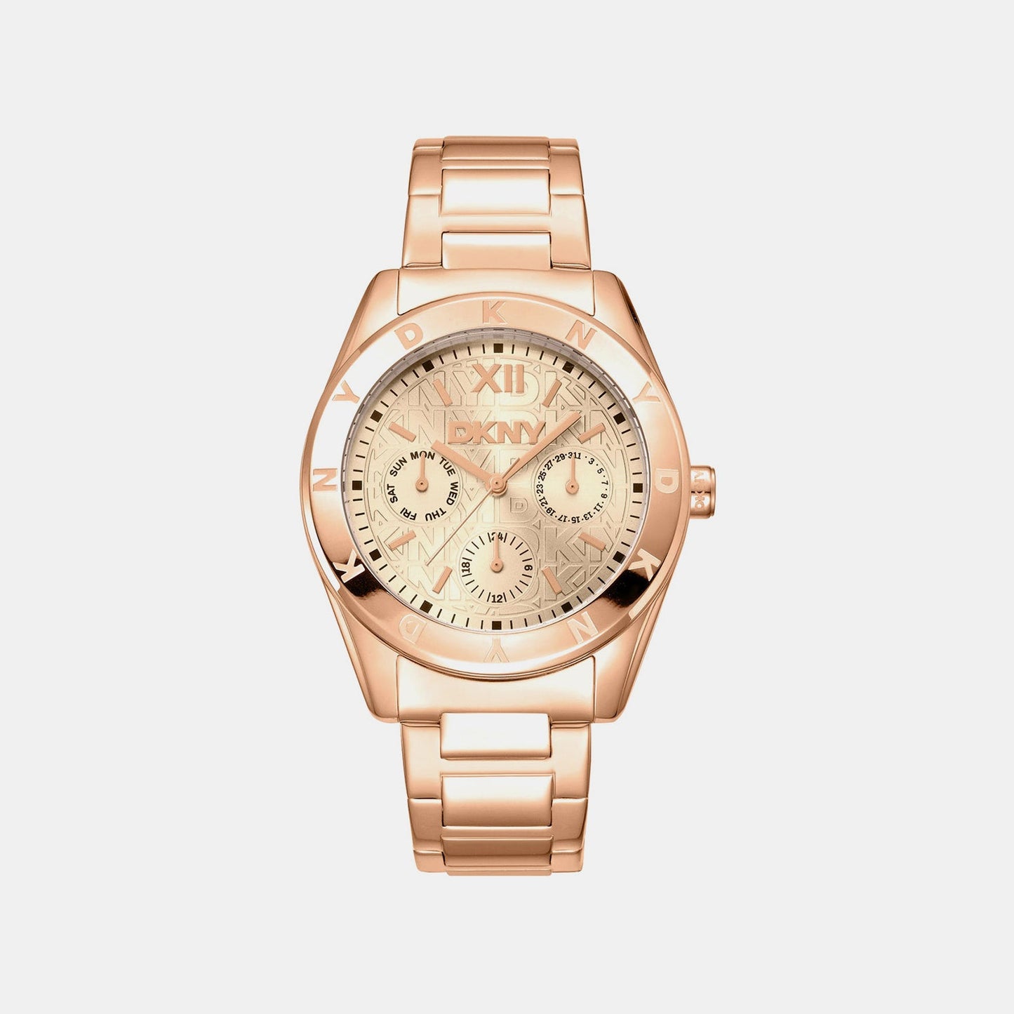 Chambers Multi Sport Women Quartz Rose Gold Dial Multi-Function Stainless Steel Watch DK1L015M0045