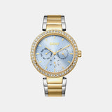 Downtown Glitz Women Quartz Blue Dial Multi-Function Stainless Steel Watch DK1L044M0085