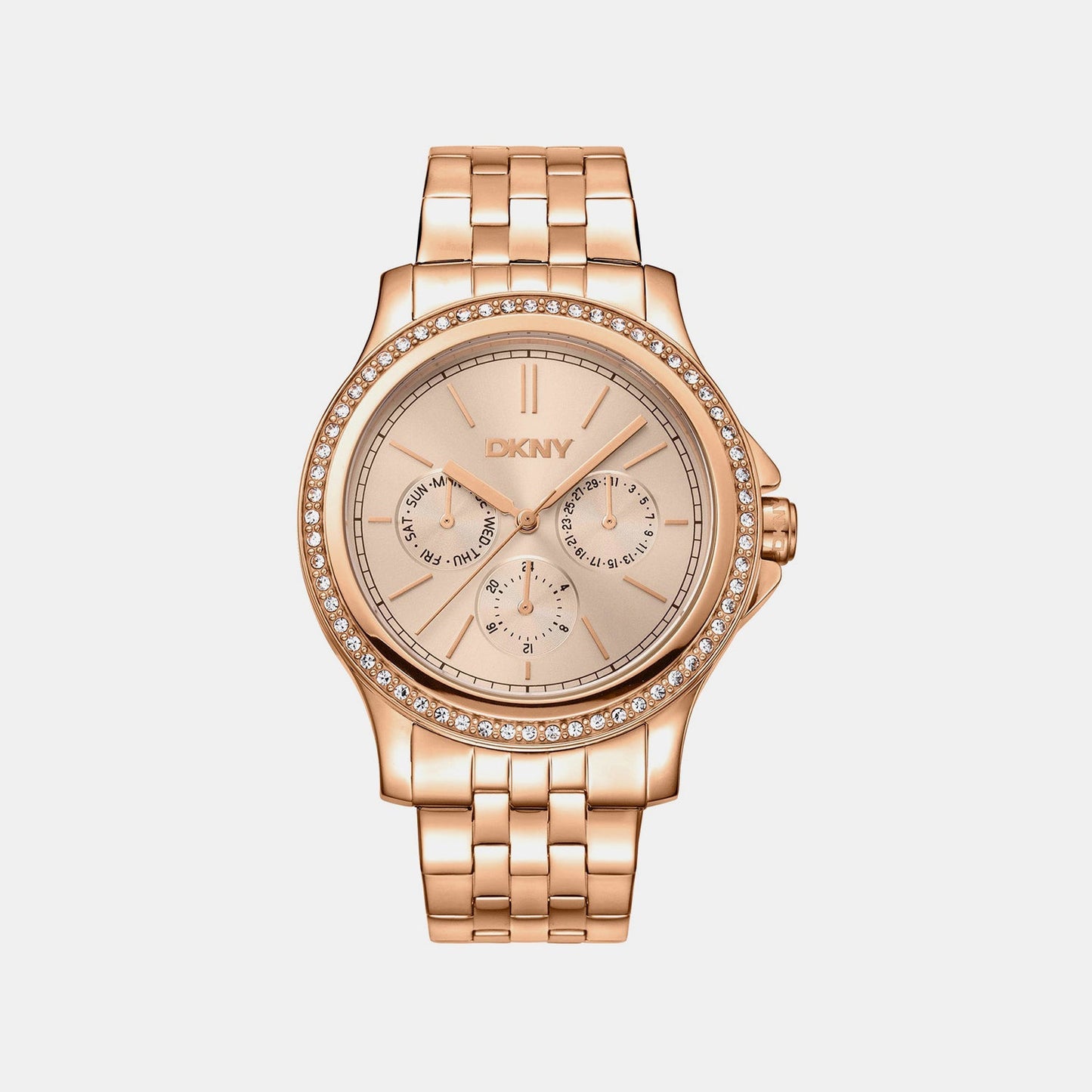 Nolita Multi Glitz Women Quartz Rose Gold Dial Multi-Function Stainless Steel Watch DK1L064M0075