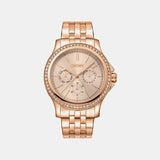 Nolita Multi Glitz Women Quartz Rose Gold Dial Multi-Function Stainless Steel Watch DK1L064M0075