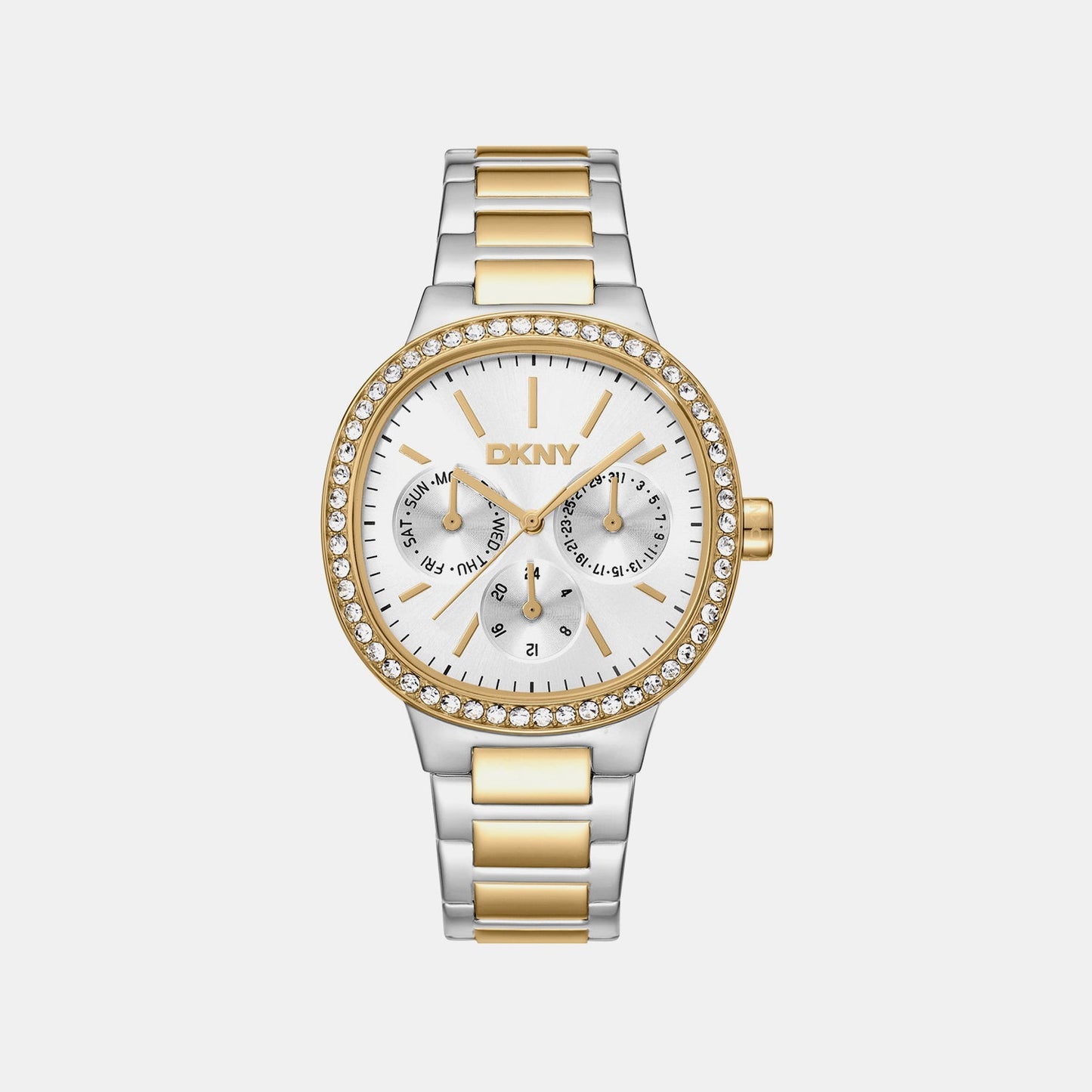 Evening Women Quartz Silver Dial Multi-Function Stainless Steel Watch DK1L084M0085